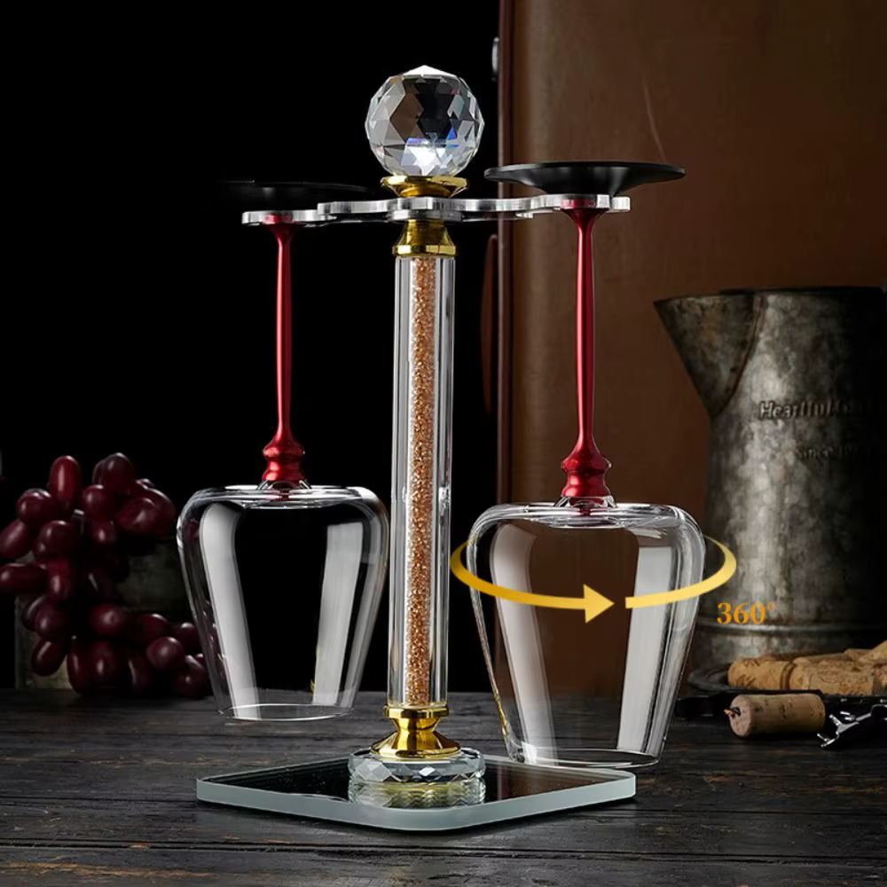 Verres à vin rotatifs uniques en verre transparent 500 ml