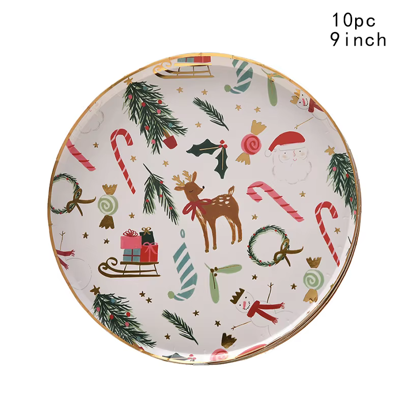 Vaisselle jetable pour fête de noël