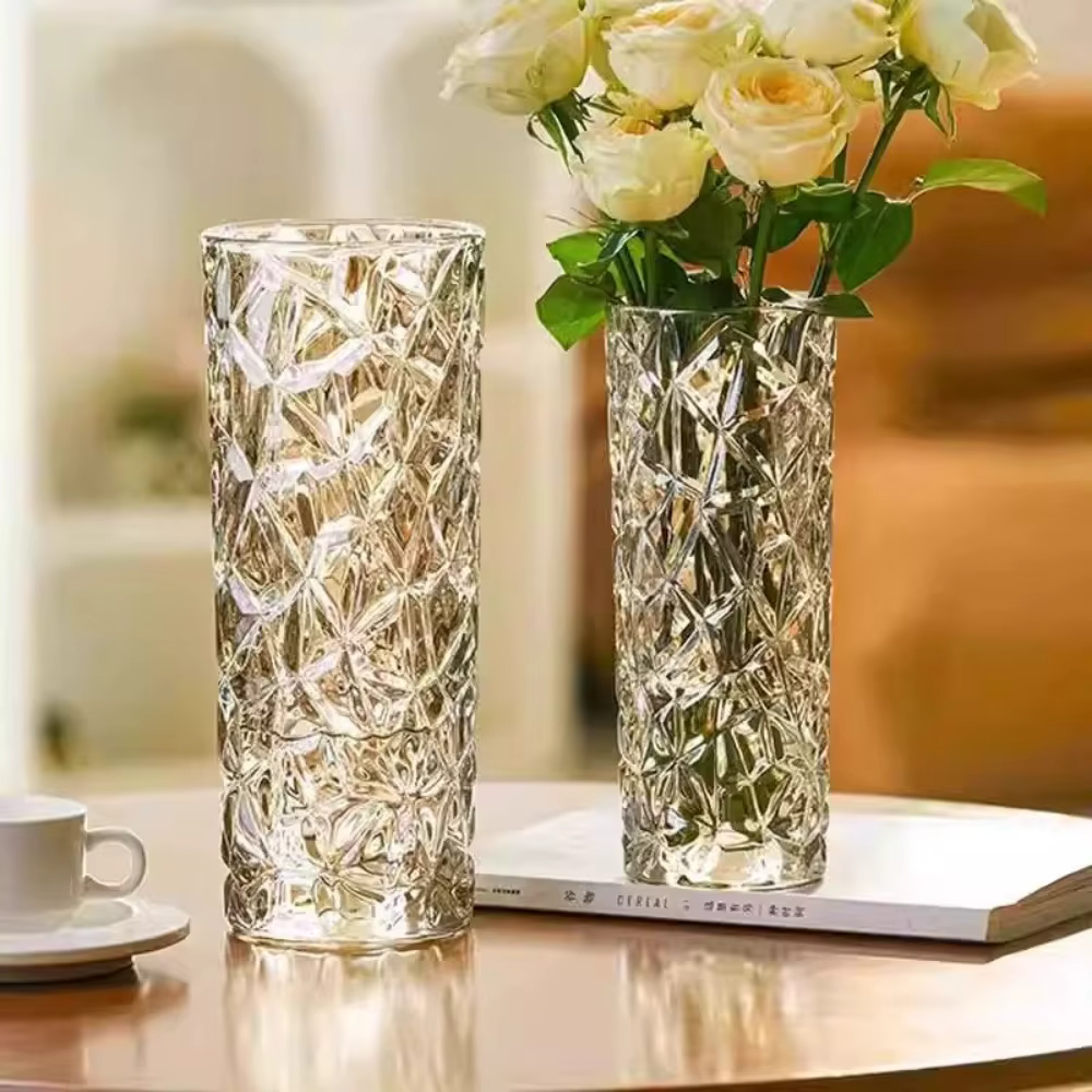 Vase en verre à motif de Glacier de luxe léger