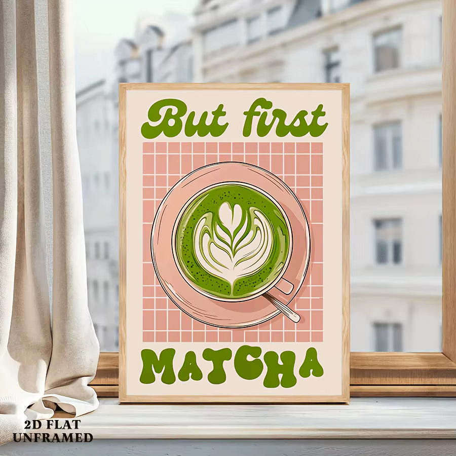 Affiche sur toile d'art Matcha Latte "Mout The First Matcha"