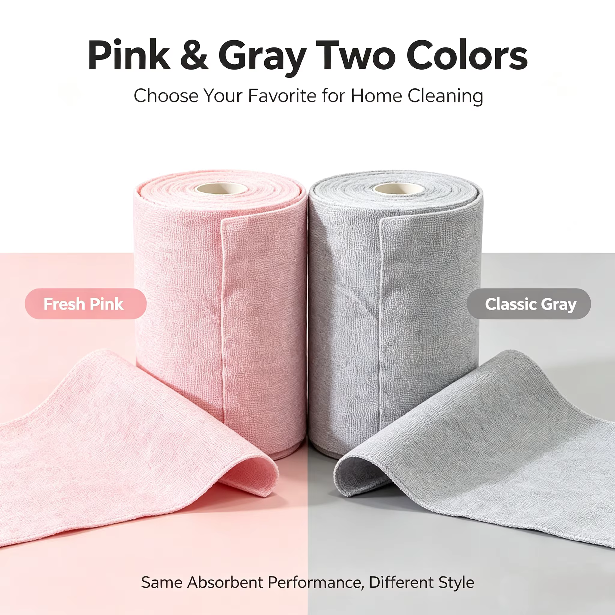20 feuilles/rouleau de torchons en microfibre – Chiffon de cuisine multifonctionnel double face