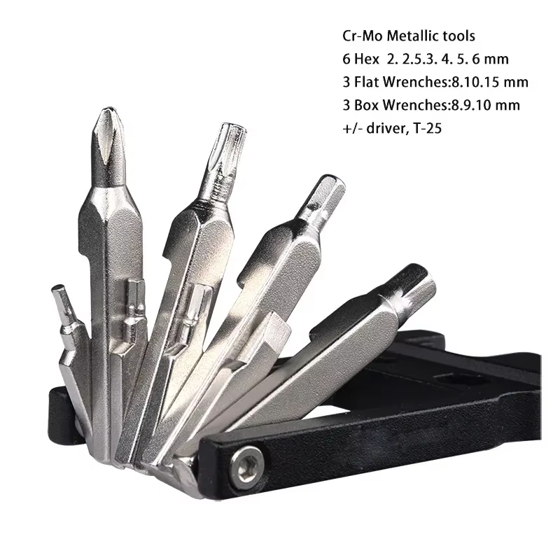 Outil de réparation pliant de vélo, outil de réparation Portable multifonctionnel 20 en 1 pour appareils ménagers, Mini clé de réparation de vélo