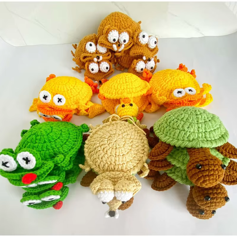 Sous-verres en crochet faits main avec des animaux mignons