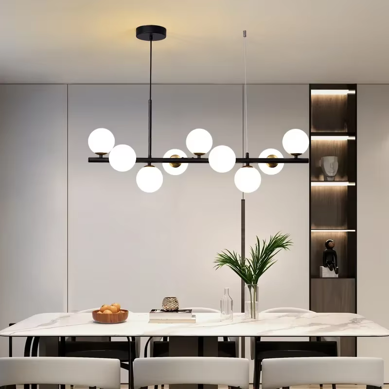 Lustre de plafond boule de verre moderne pour Table à manger salon cuisine île suspension lampe décor à la maison luminaire intérieur