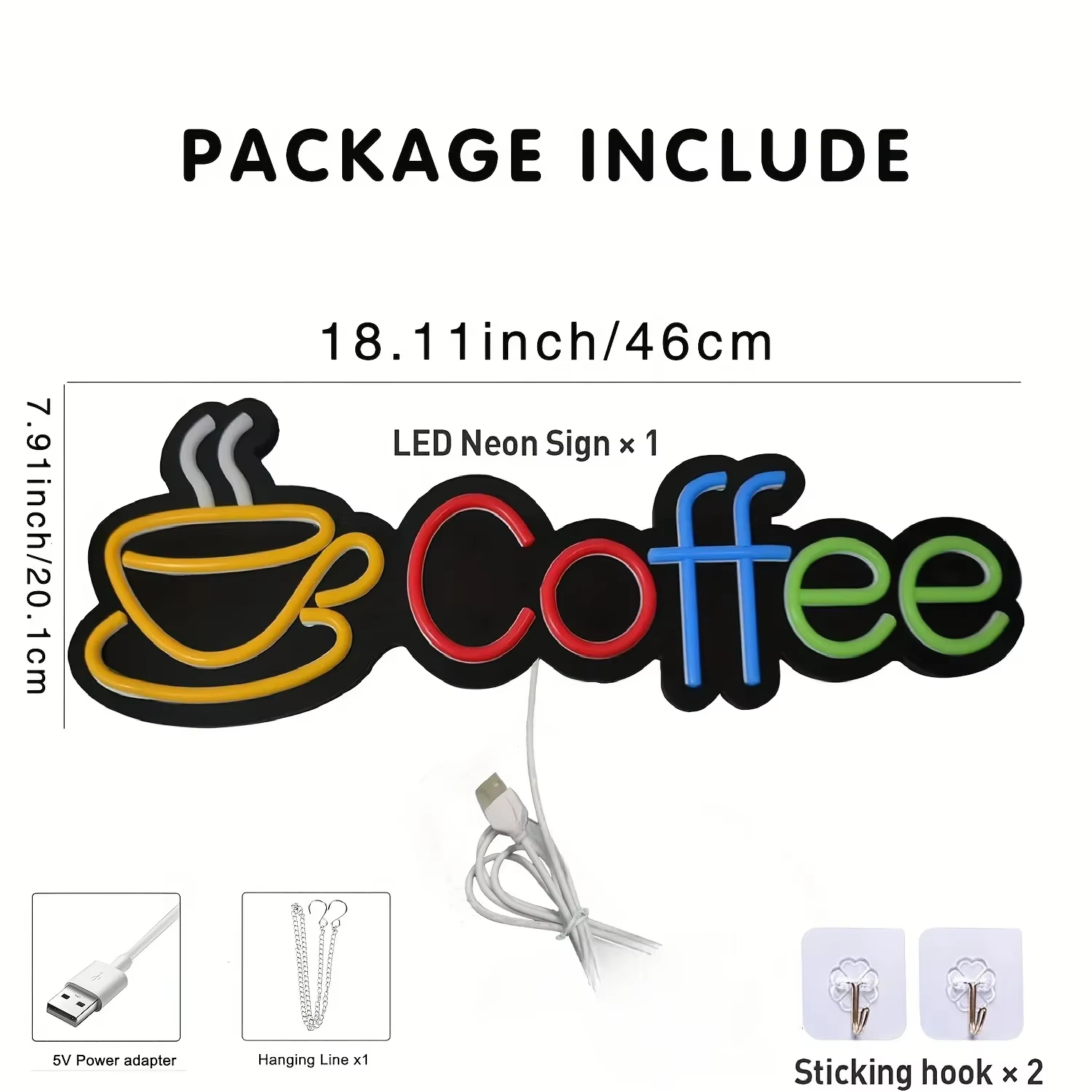 Enseigne au néon de café