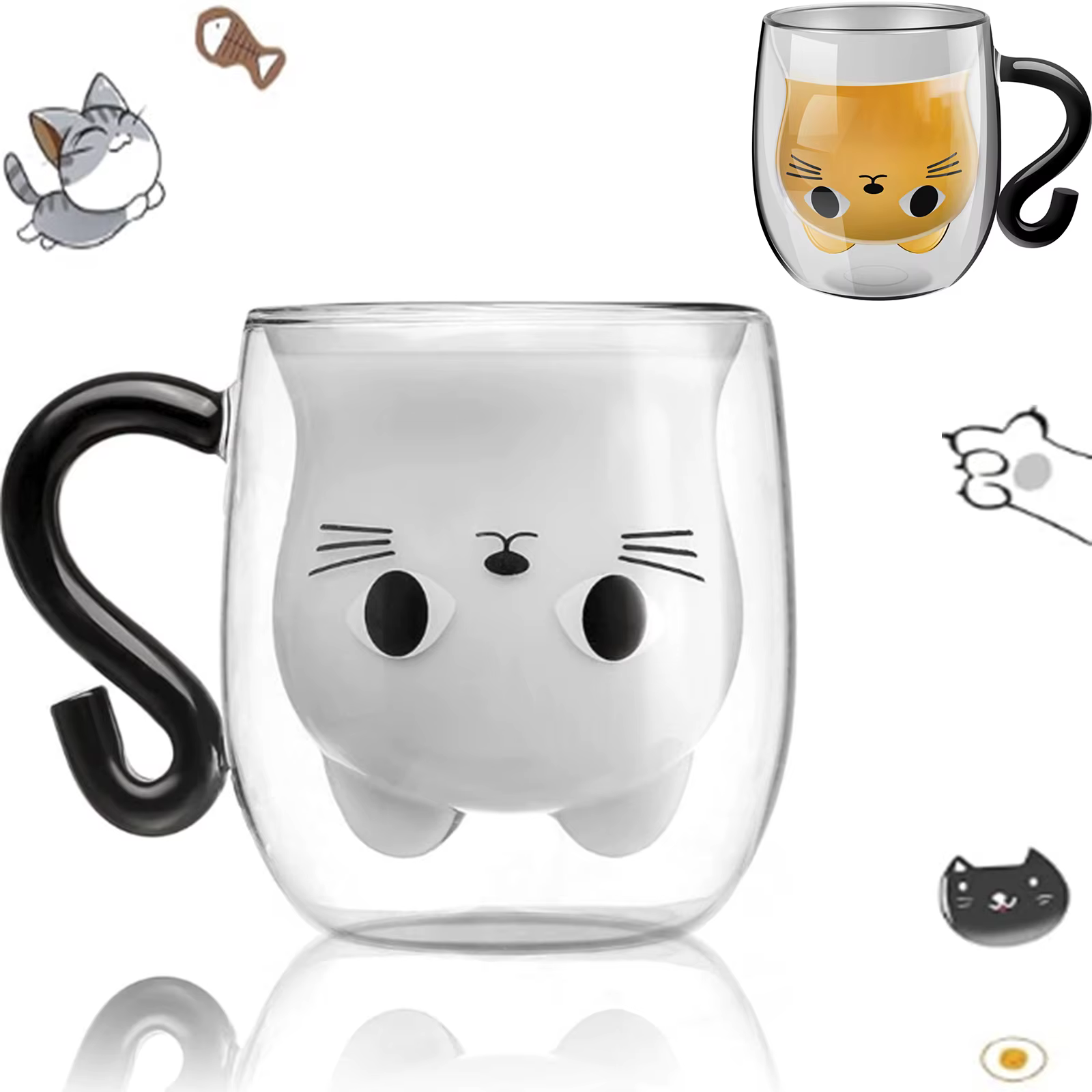 Tasse à café queue de chat