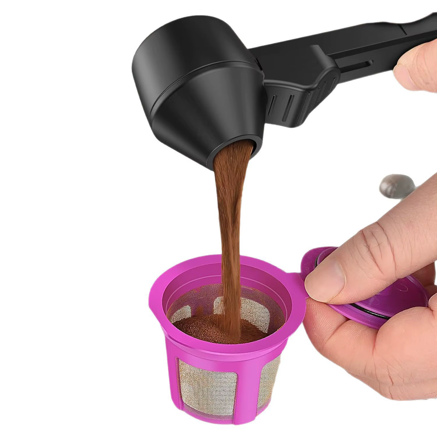 Cuillère à café avec entonnoir pour cafetière K-cup réutilisable