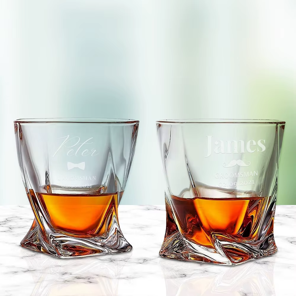 Verre à whisky personnalisé avec logo et texte