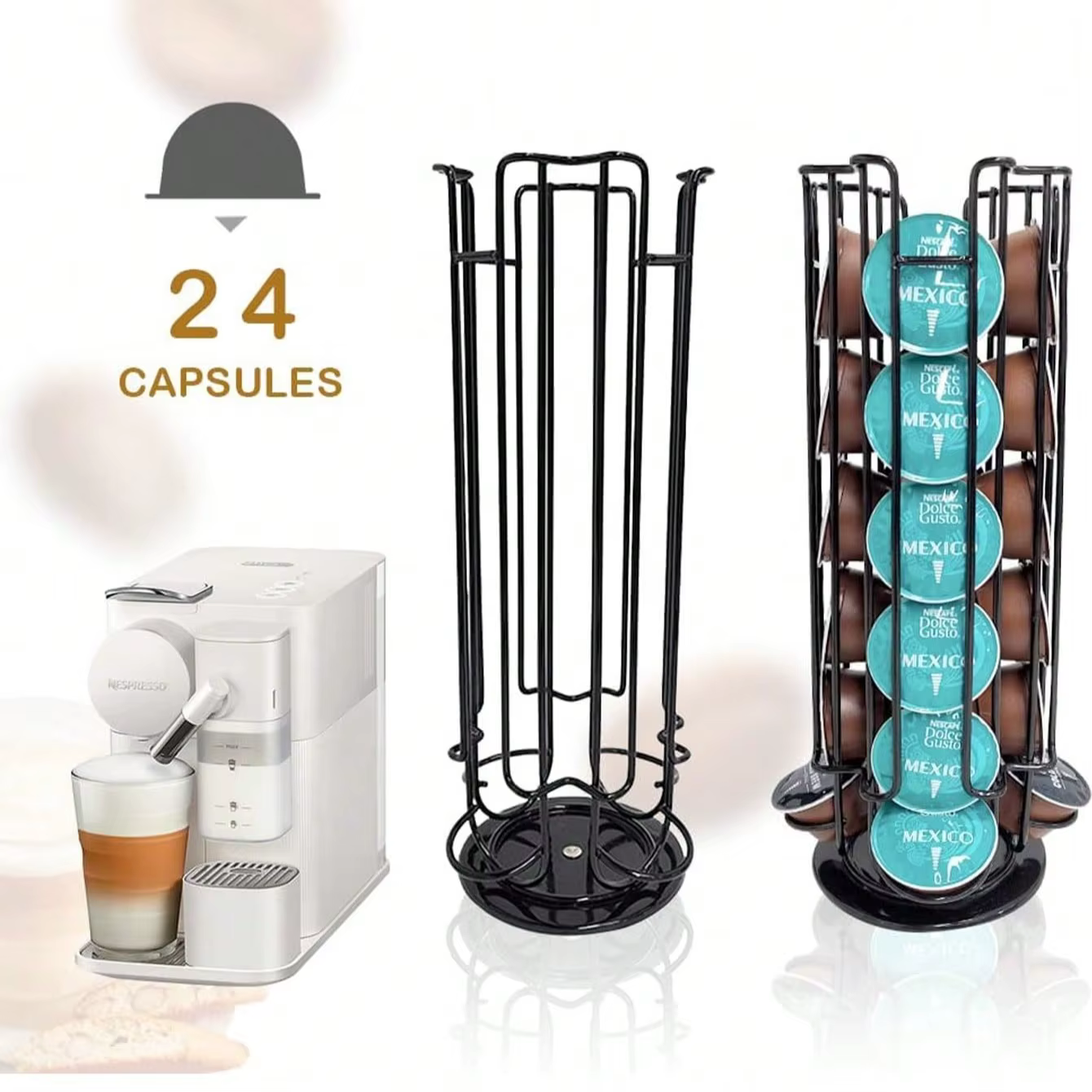 Support de rangement pour capsules de café compatible avec 24