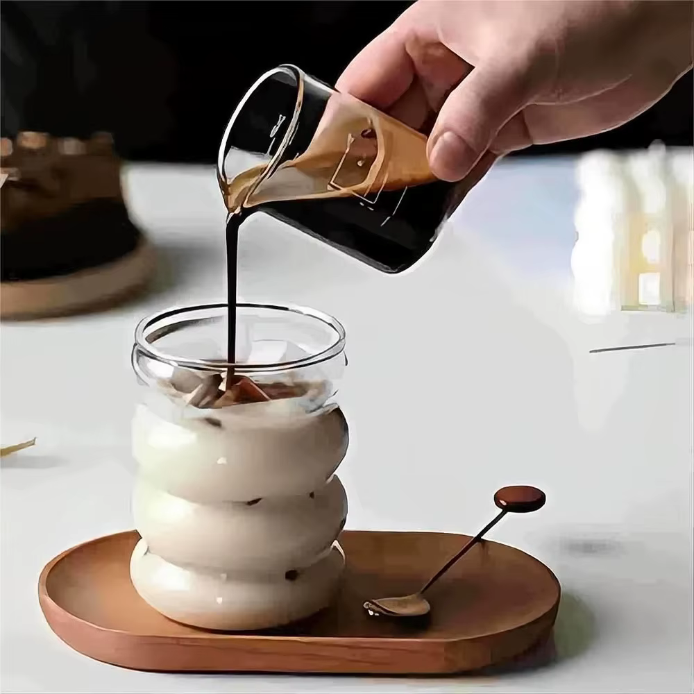 Ensemble de verres à bulles ondulées
