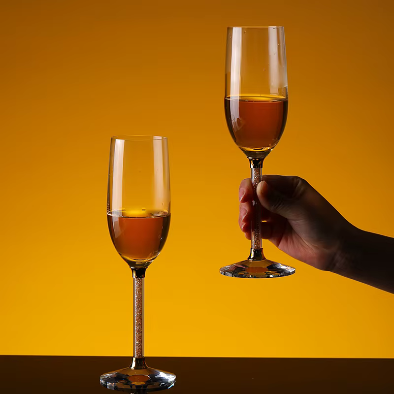 Flûte à Champagne en Clip Soufflé à la Main