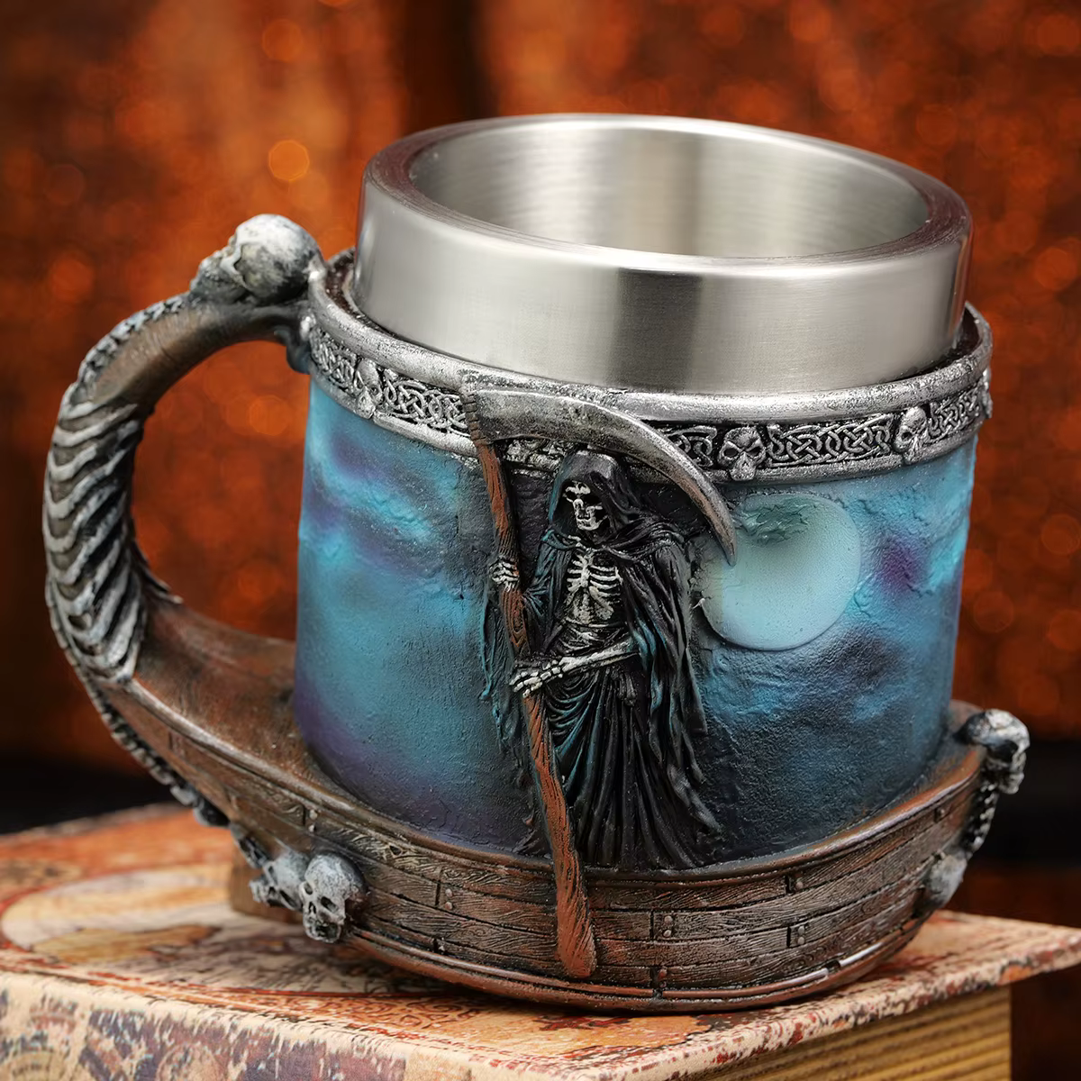 Tasse de la Série Grim Reaper en Acier Inoxydable et Résine