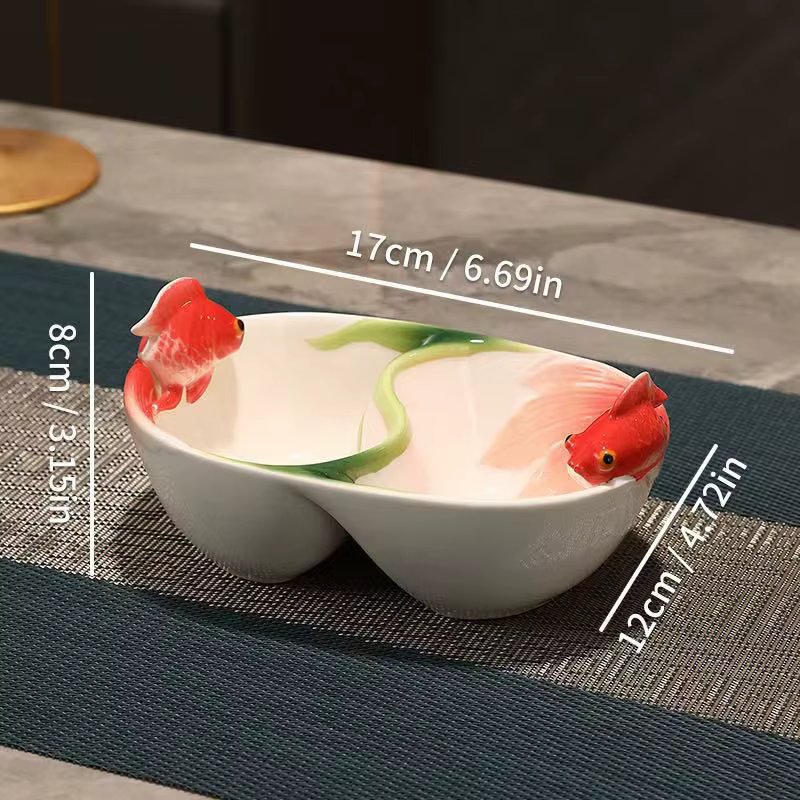 Assiette peu profonde en céramique pour poisson rouge