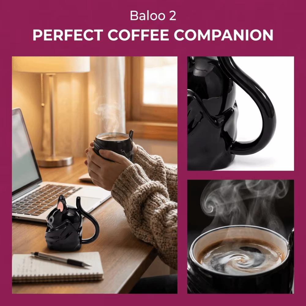 Tasse à café originale en forme de chauve-souris inversée
