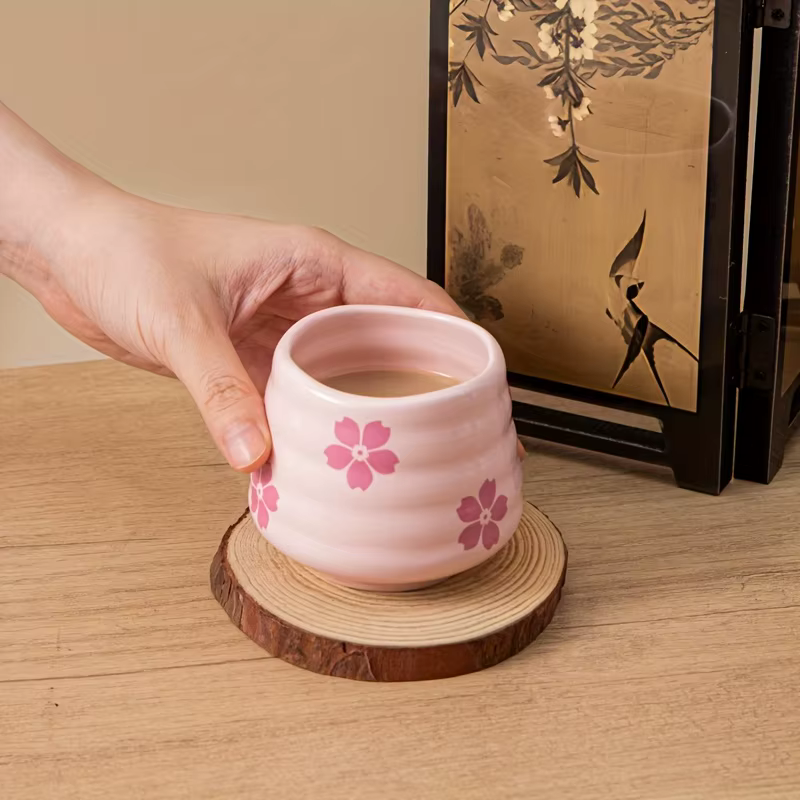 Tasse à thé en fleur de cerisier mignonne 160ml/5.4oz