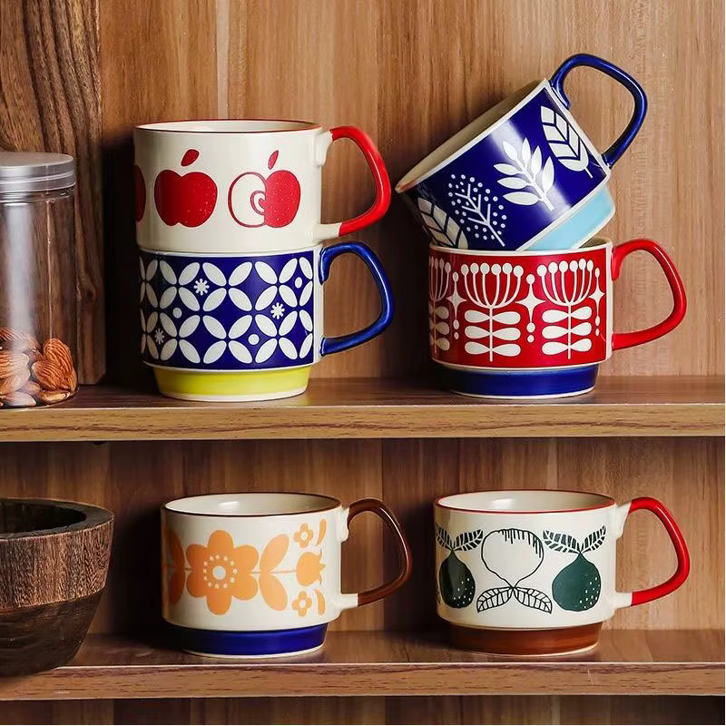 Ensemble de tasses à café à fleurs japonaises de 300ml
