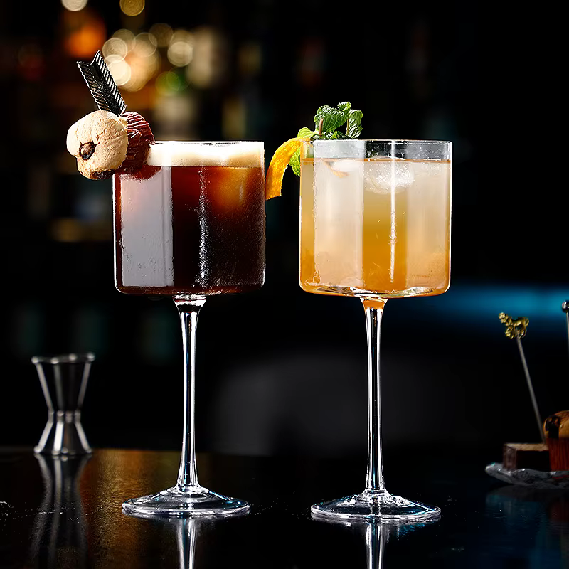 1/2 pièces verre à cocktail carré gobelet