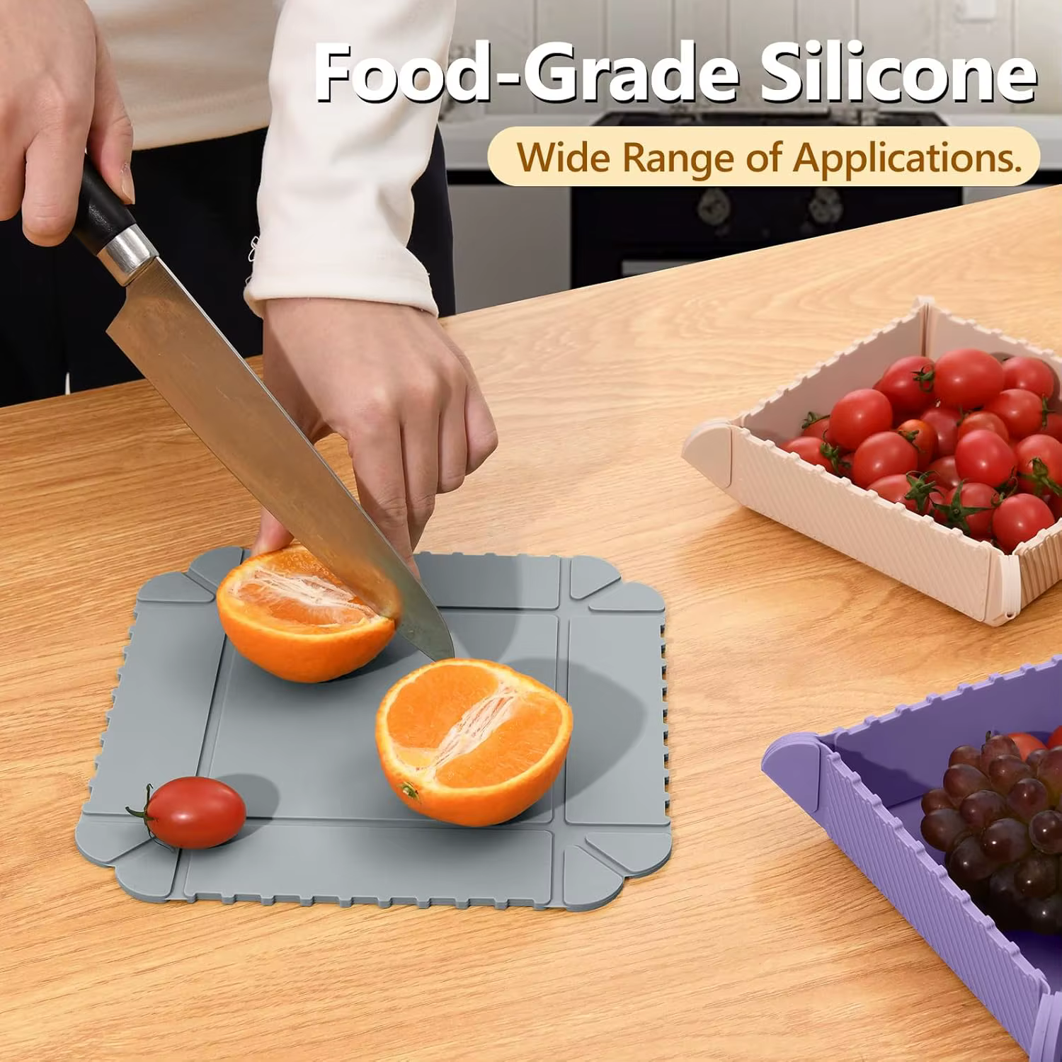 Sous-plats et dessous de plat pliables en silicone