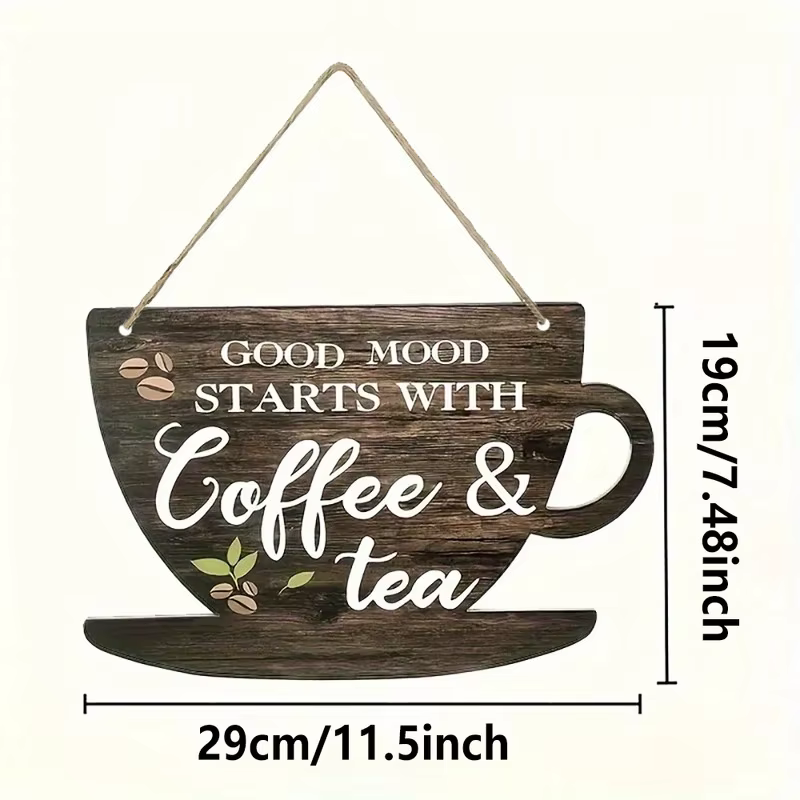 1 ensemble de panneaux de café et de thé rustiques en bois
