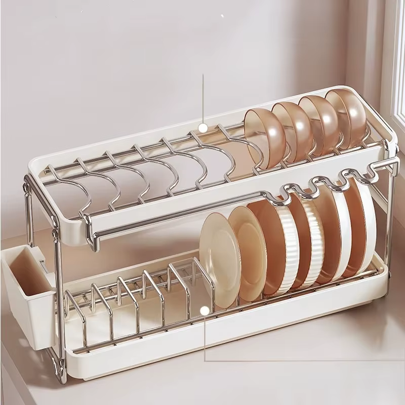 Égouttoir à vaisselle de cuisine multifonction Compact