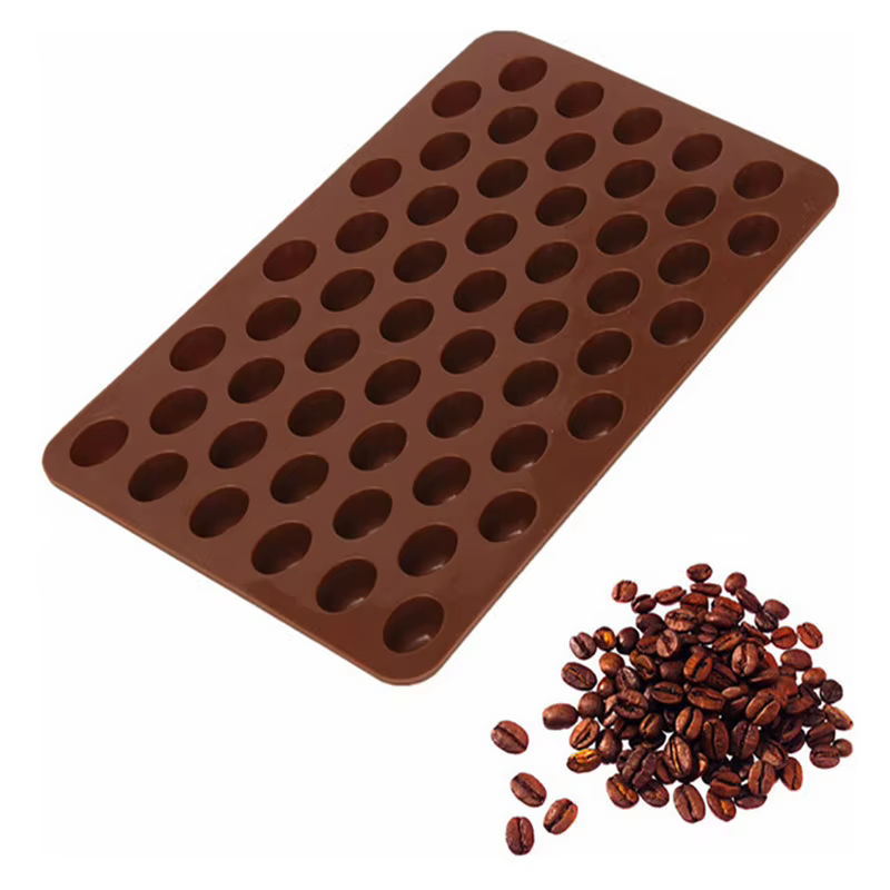 Nouveauté haute qualité Silicone 55 cavités Mini grains de café chocolat sucre bonbons moule