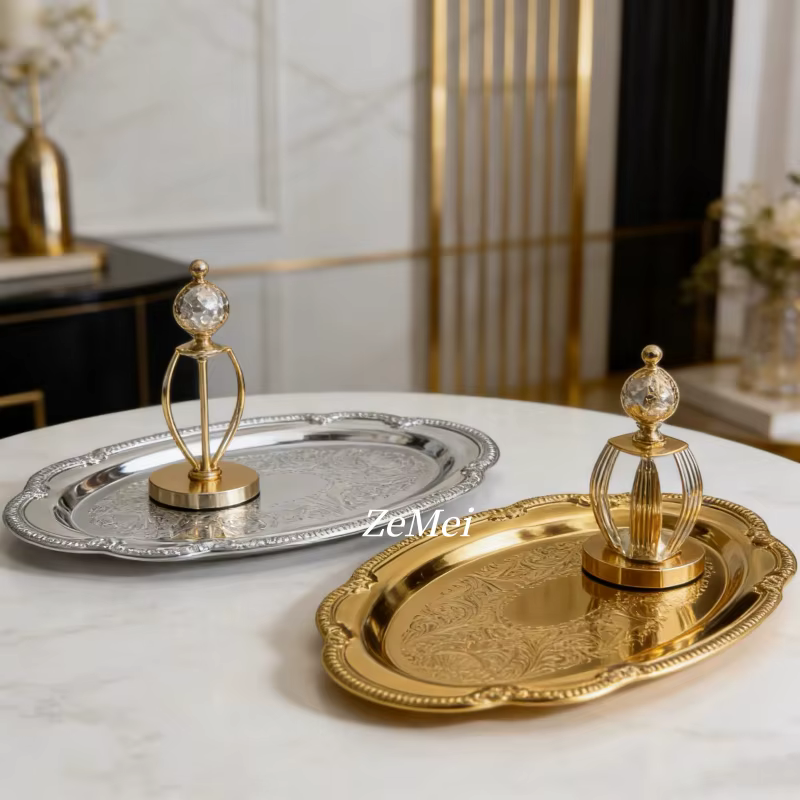 Plateau à gâteau elliptique de style européen