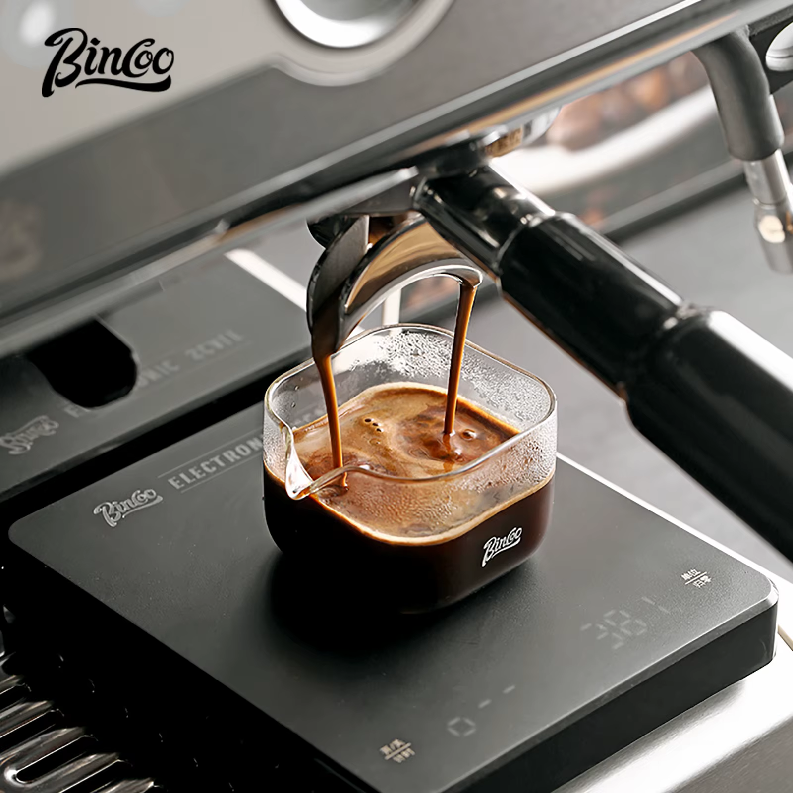 Verres à expresso transparents avec échelle