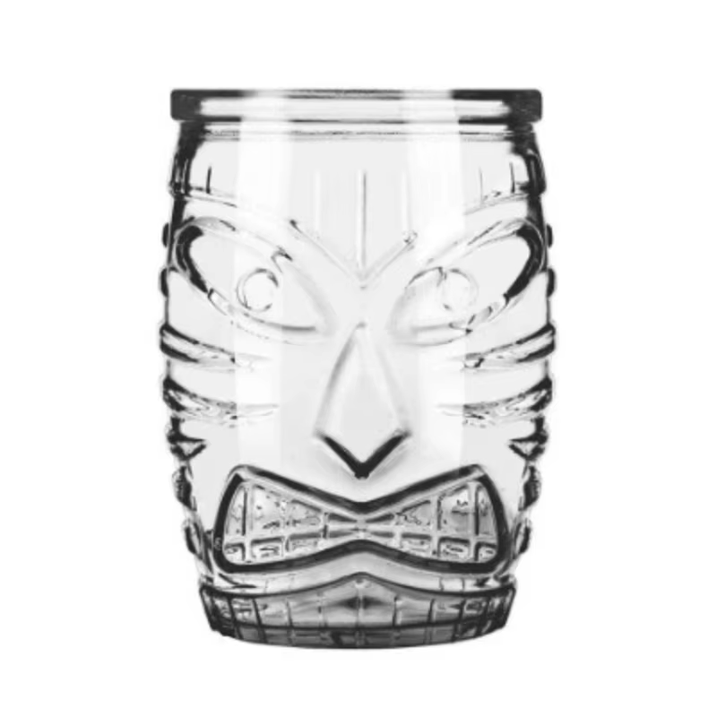 Tasse à bière en verre avec visage fantôme