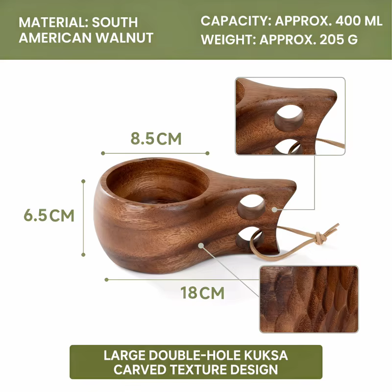 Tasse Kuksa en bois d'acacia 200/400 ml