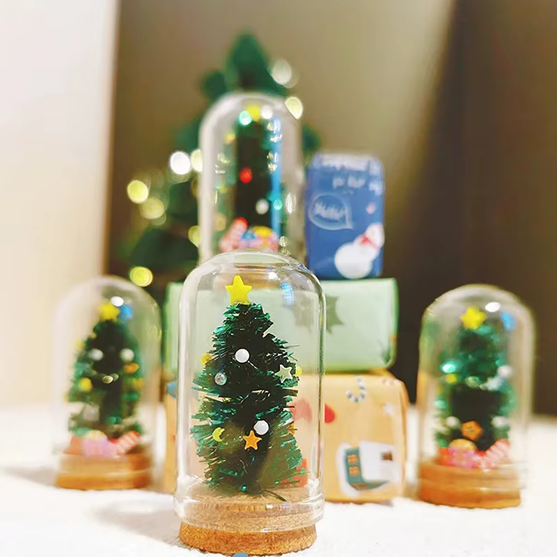Maison de poupée Miniature en verre 1:12, modèle d'arbre de noël, jouet, ornement de maison de poupée