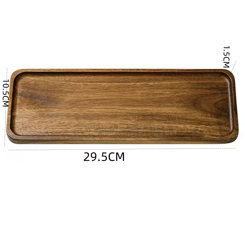 Plateau rectangulaire en bois naturel pour fruits
