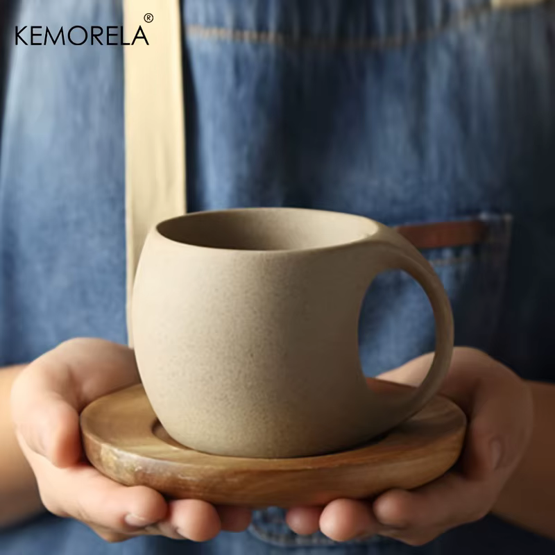KEMORELA tasses à café et soucoupes en céramique tasse d'eau Simple 220ml petit déjeuner lait avoine boisson