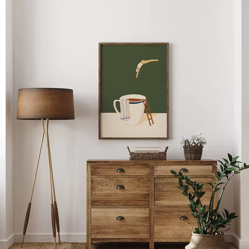 Affiche de plongée de café