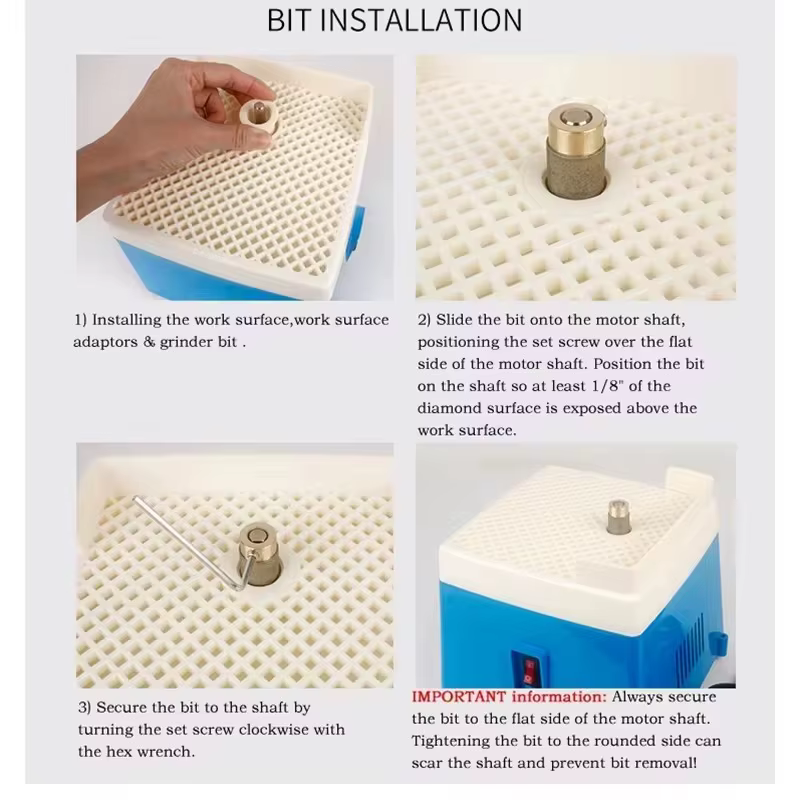 Mini broyeur de diamant électrique, petit broyeur multifonctionnel pour verre et céramique, broyeur de bords de Table, bricolage, 110V 220V