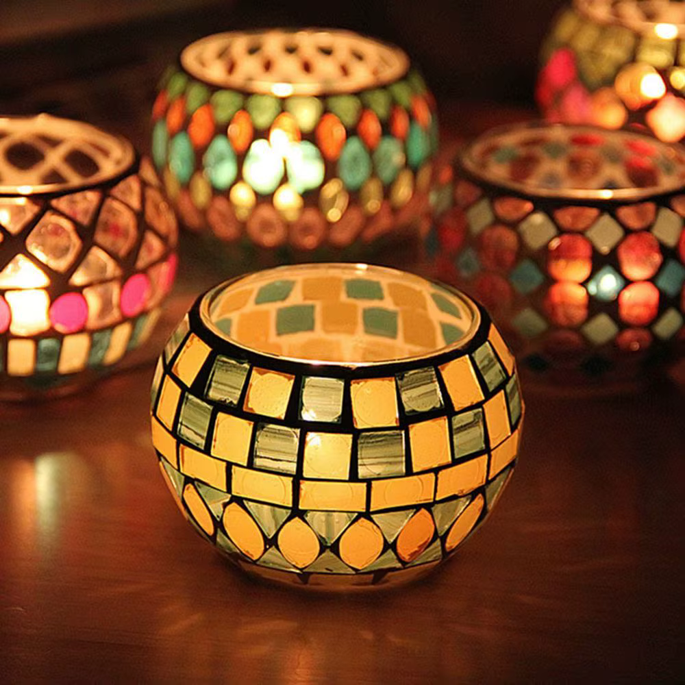 Centre de table en verre de style marocain