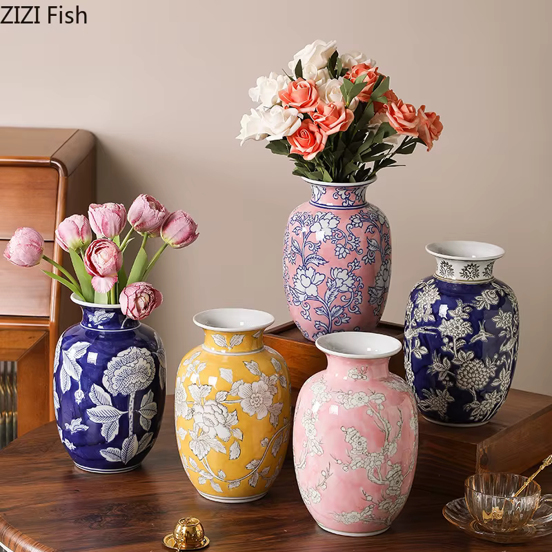 Vase en porcelaine bleue et blanche
