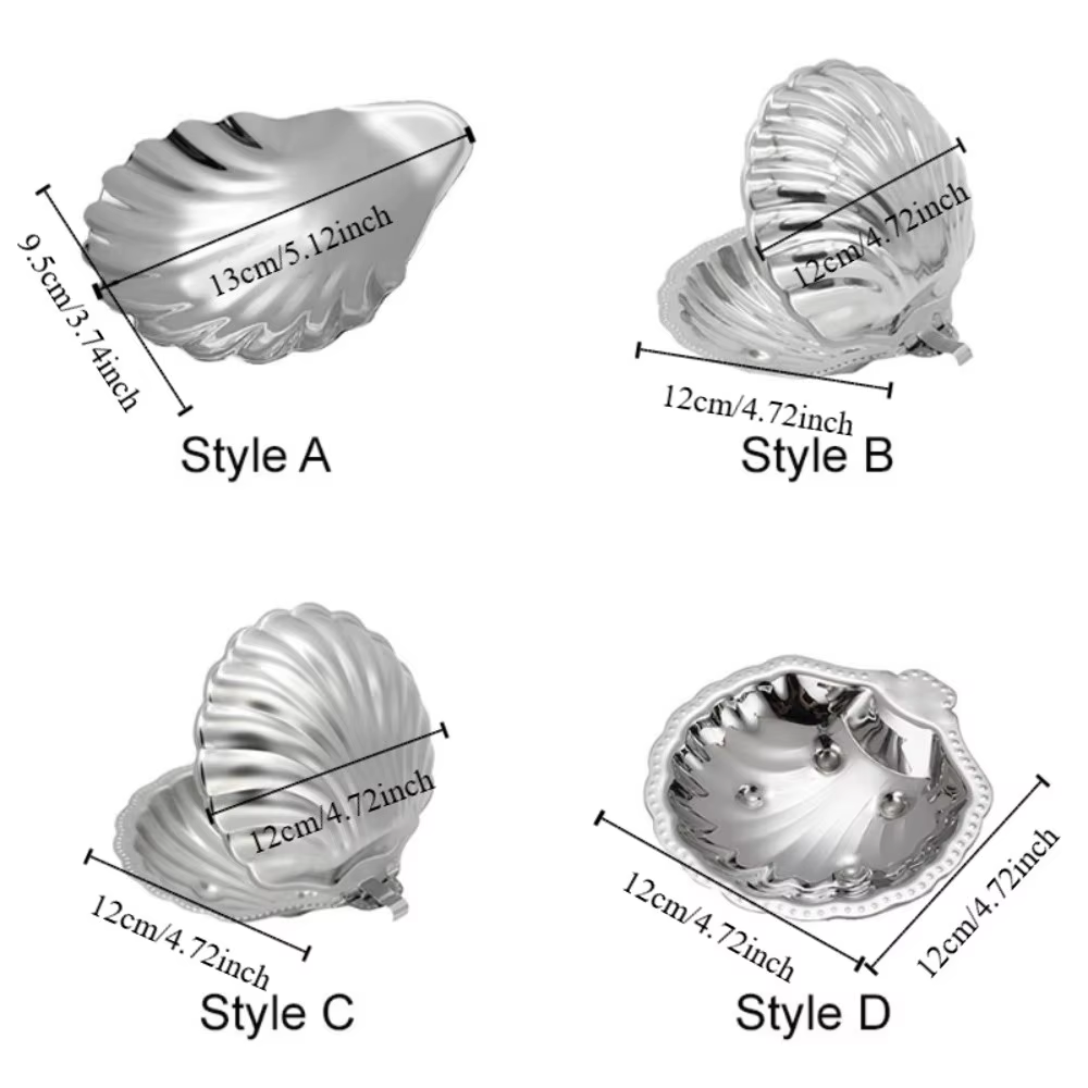 Plat à dessert en forme de coquille en acier inoxydable 304