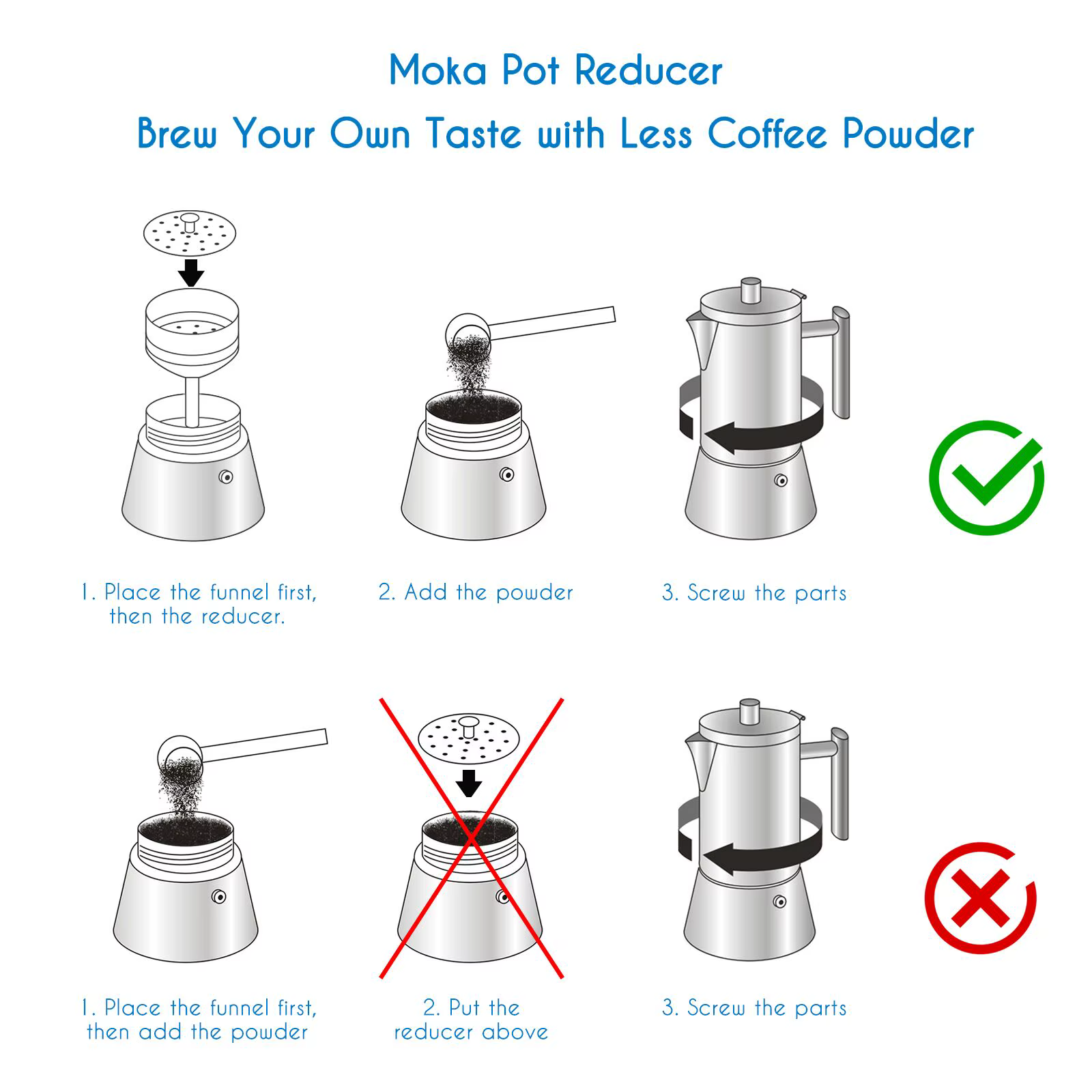 Filtre d'entonnoir à café en acier inoxydable Easyworkz avec réducteur