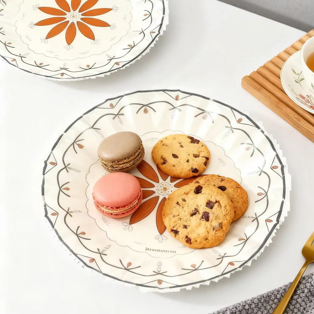 Assiettes rondes à motif bohème