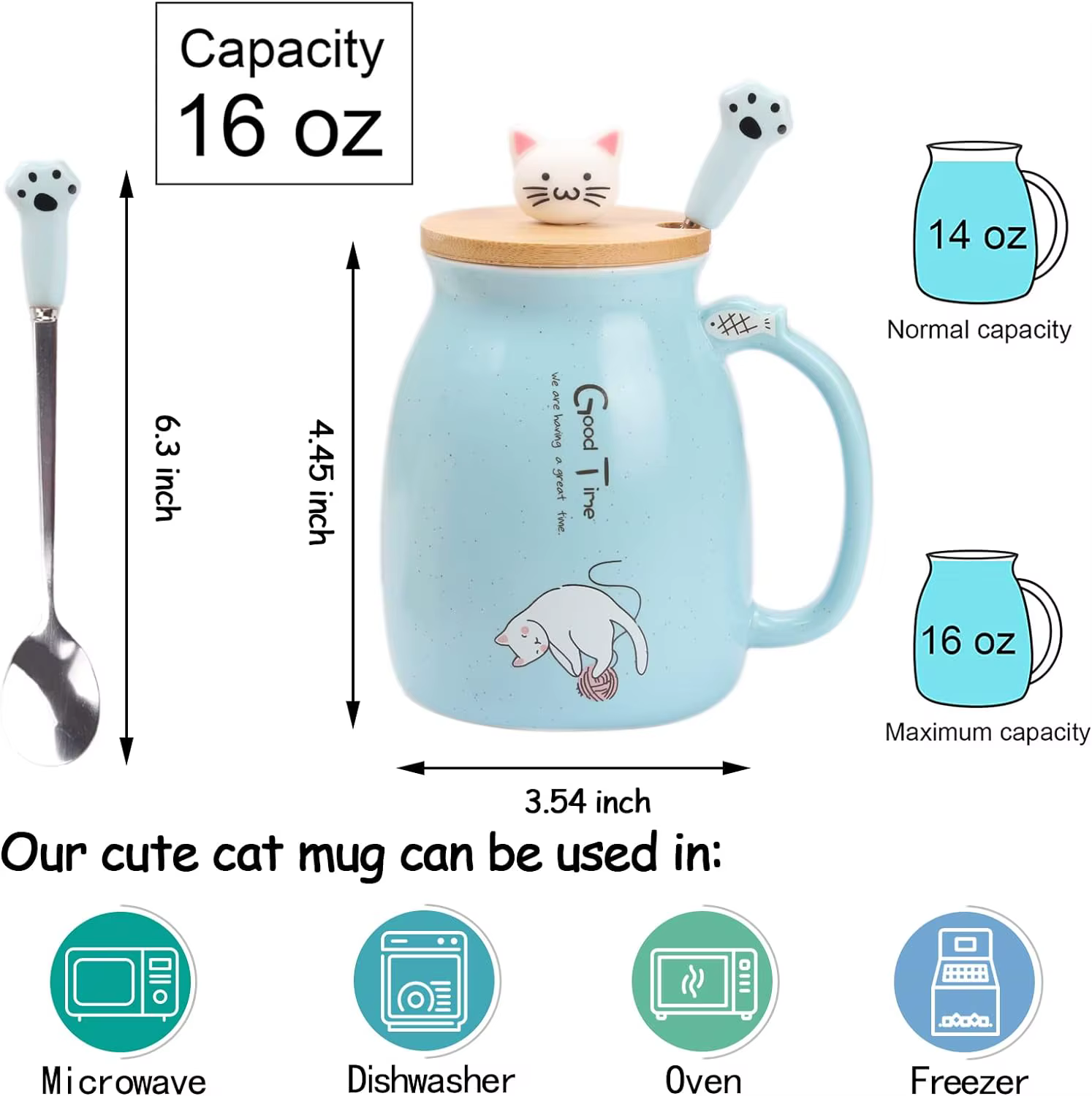 Tasse à thé Kawaii, tasse à café en céramique avec chat mignon
