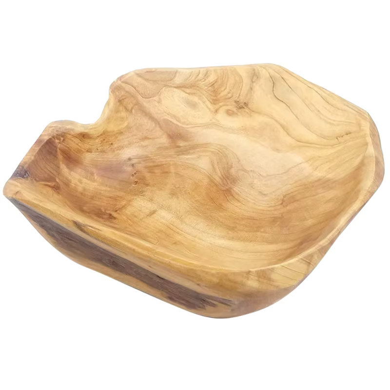 Bol de service de salade de fruits en bois
