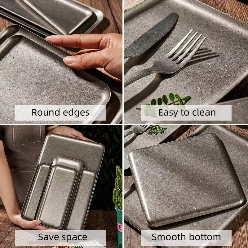 Plats carrés en acier inoxydable 304