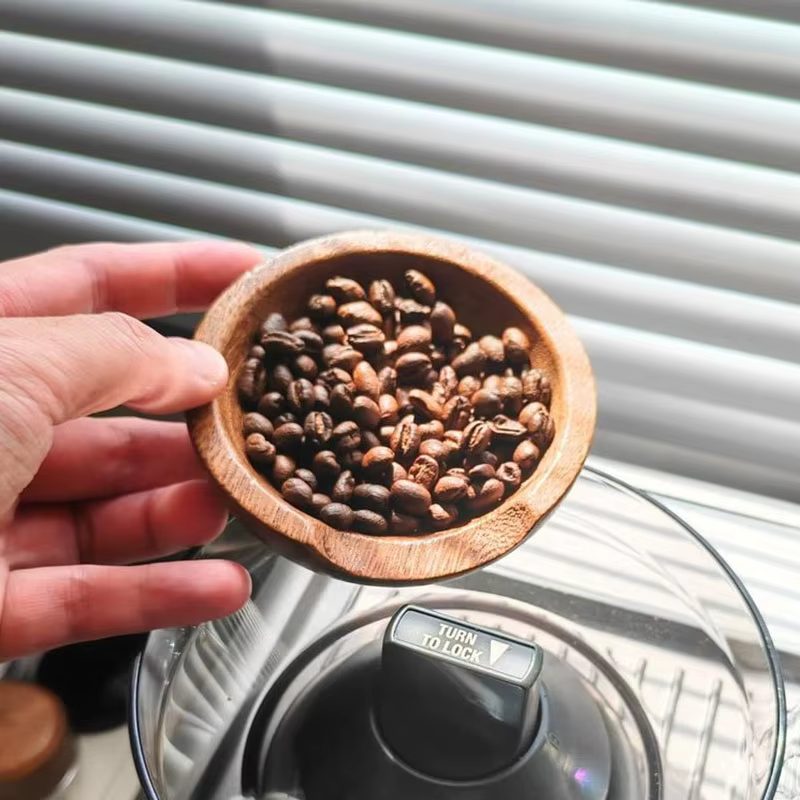 Plateaux à doseur de grains de café en bois massif