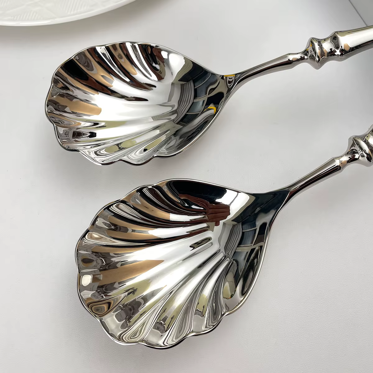 Cuillères à coquille de vaisselle en acier inoxydable 304