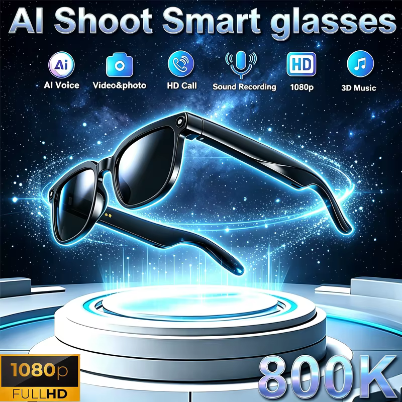Lunettes intelligentes nouvelle technologie, assistant linguistique IA, enregistrement audio et vidéo, appel Bluetooth, traduction en temps réel, lunettes intelligentes