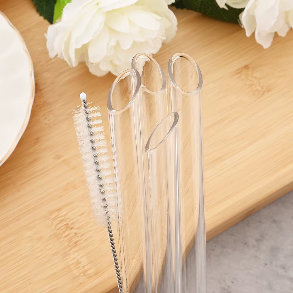 Pailles en verre borosilicaté réutilisables