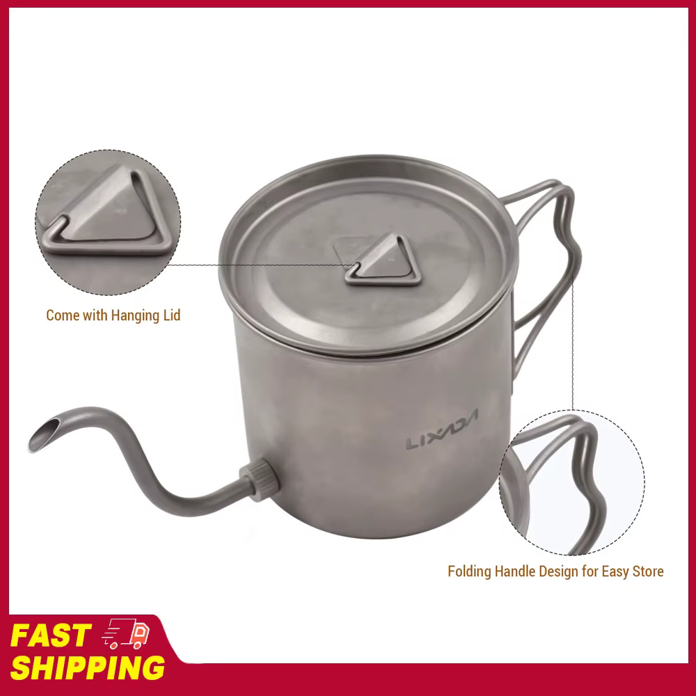 Bouilloire à café en titane LIXADA 400 ml