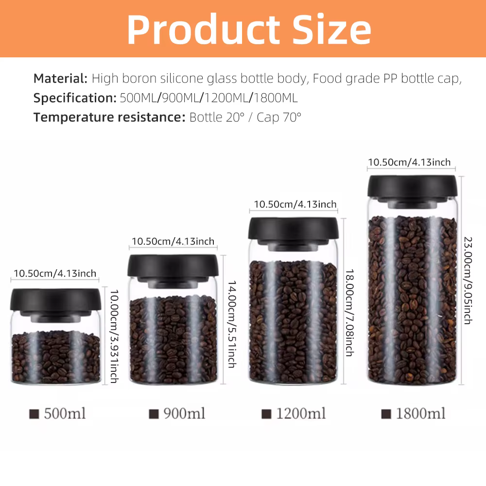 Pot scellé sous vide, bouteille de stockage de grains de café