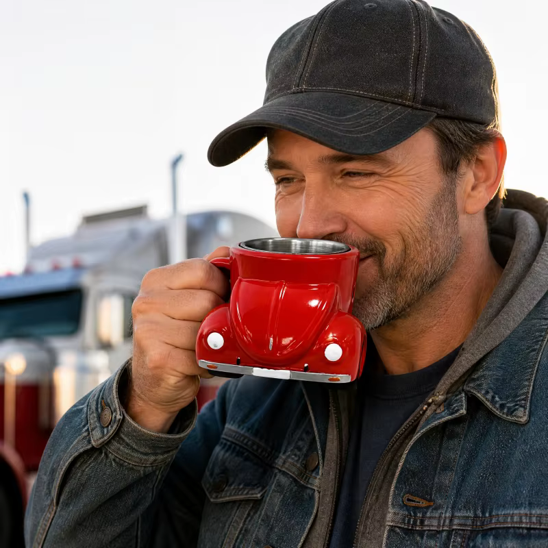 Mug à café créatif rétro en forme de voiture de sport Beetle 300ML avec poignée