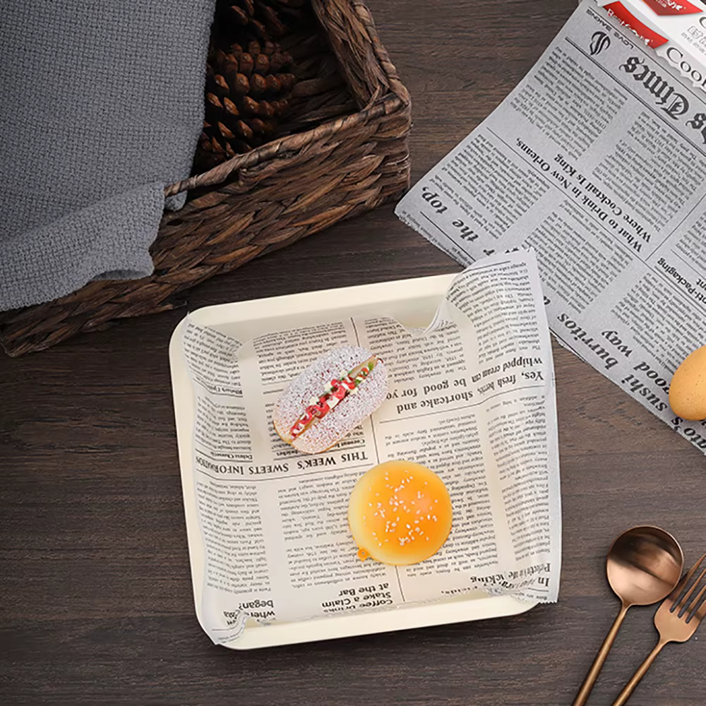 Papier de graisse de qualité alimentaire pour journal anglais rétro